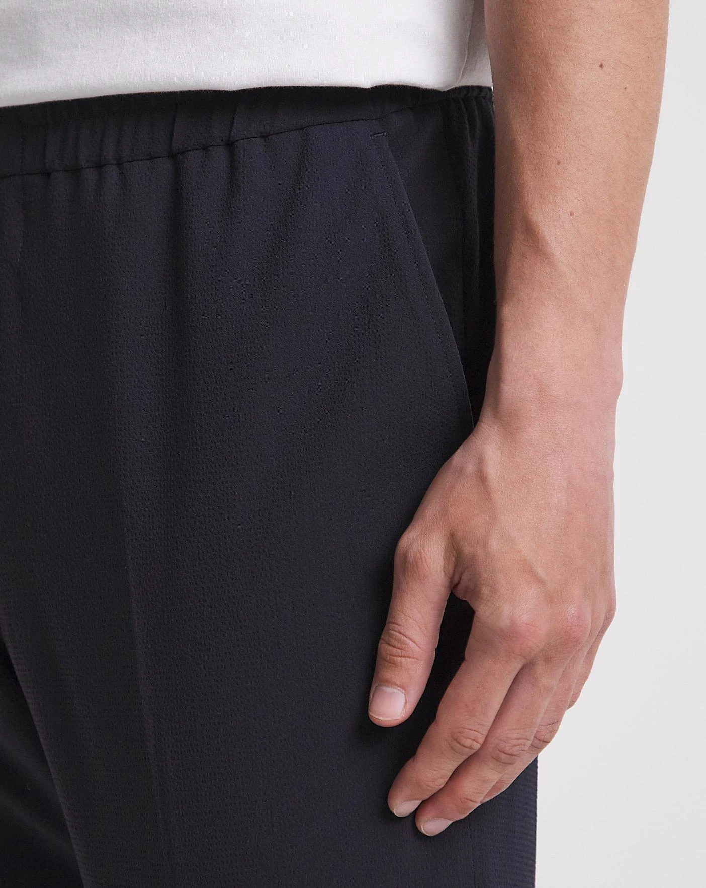 Navy Smart Jogger Waistband Trouser 2 Navy Smart Jogger Waistband Trouser - Image 2