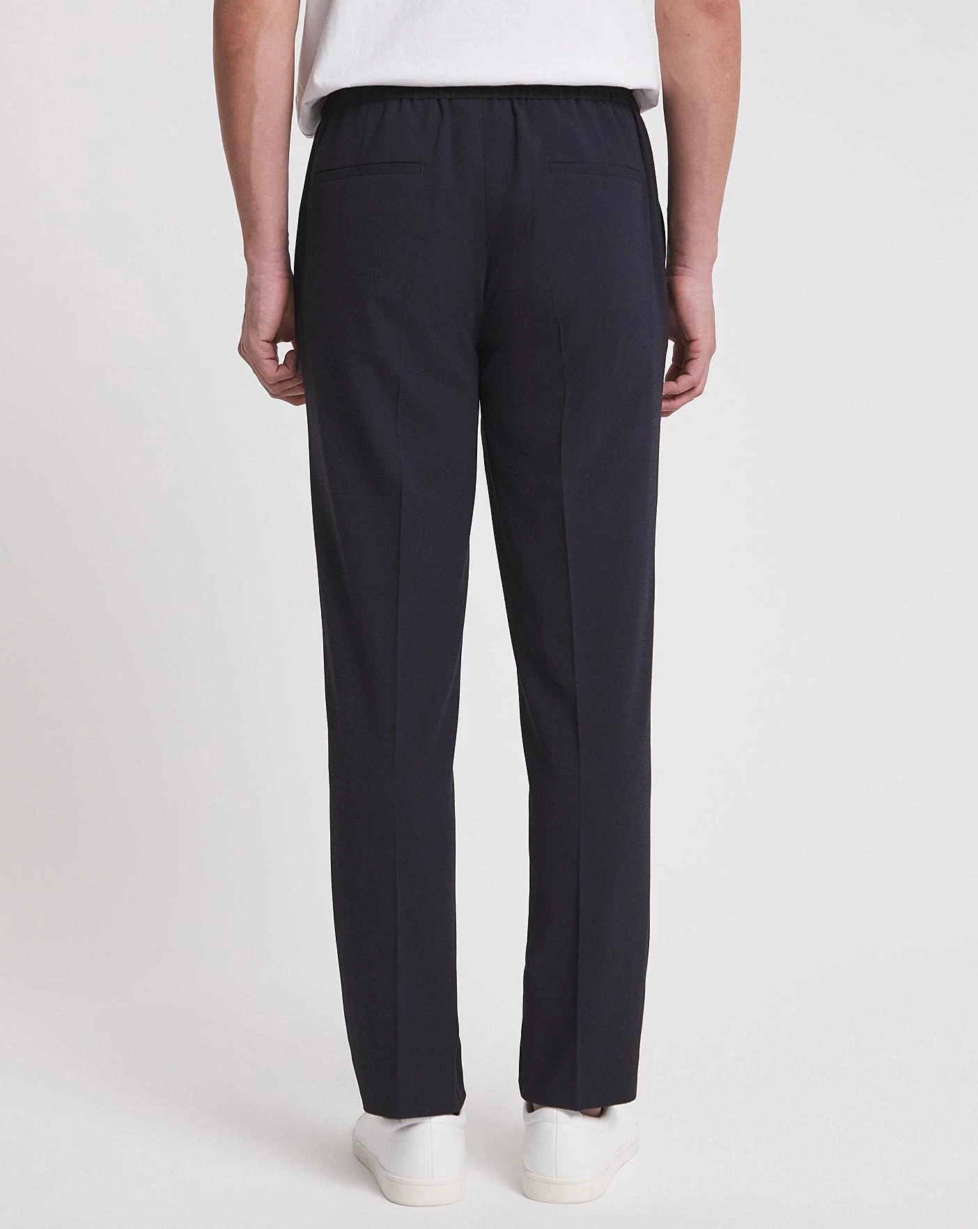 Navy Smart Jogger Waistband Trouser 3 Navy Smart Jogger Waistband Trouser - Image 3