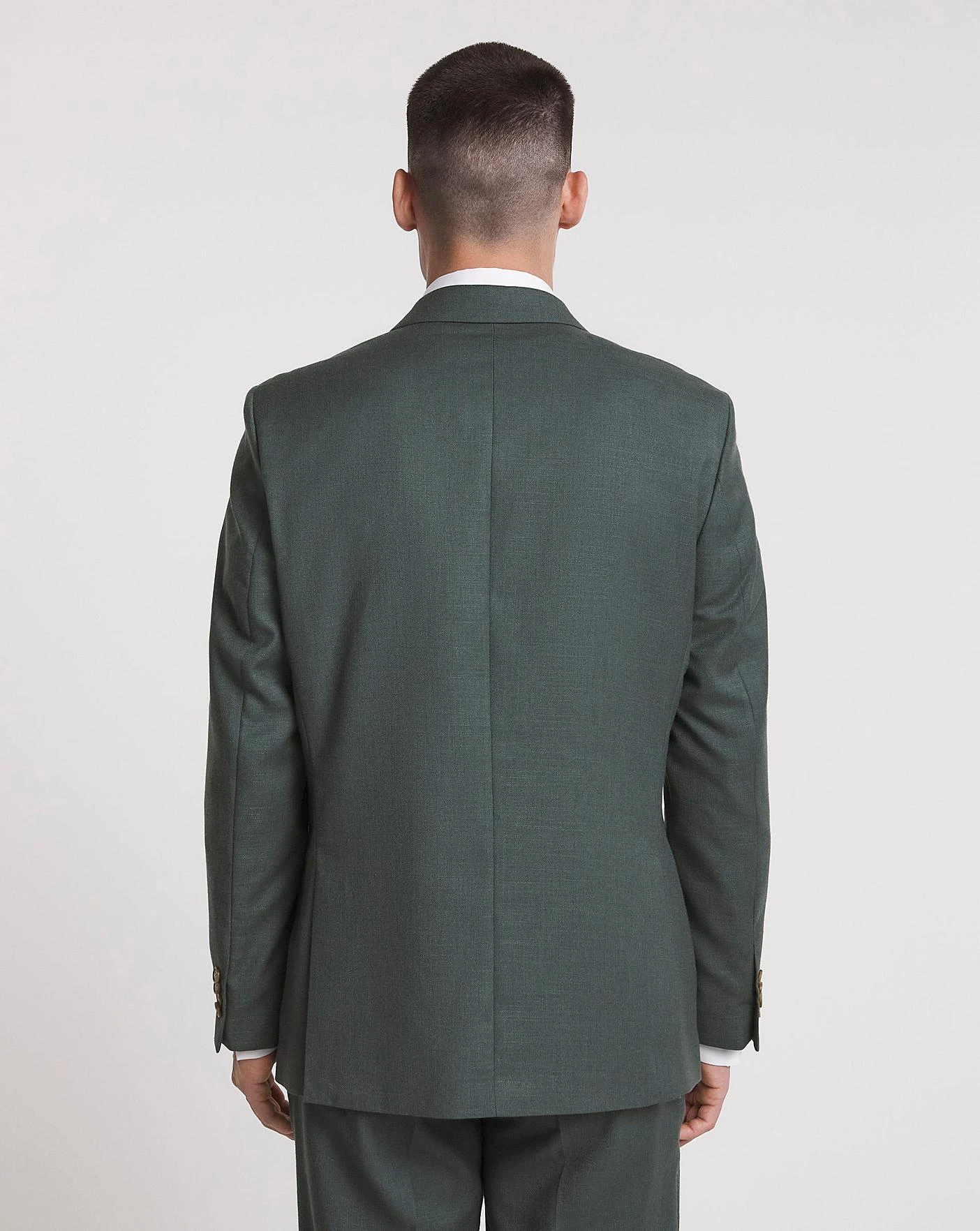 Green Linen Look Regular Fit Suit Jacket 5 Green Linen Look Regular Fit Suit Jacket - Image 5