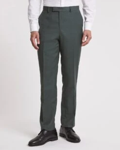 Green Linen Look Reg Fit Suit Trouser -Jacamo Shop w08ka151757w