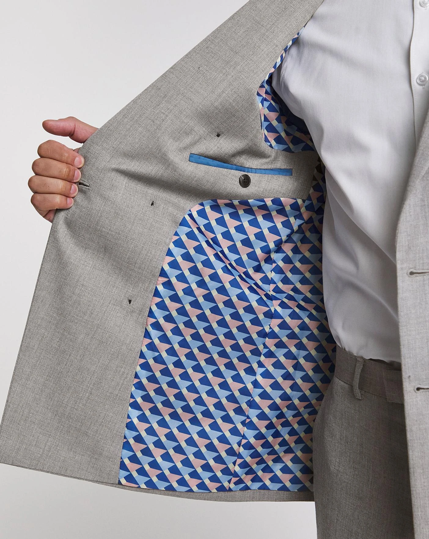 Linen Look Double Breased Suit Jacket 4 Linen Look Double Breased Suit Jacket - Image 4