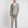 Oatmeal Linen Look Reg Fit Suit Trouser