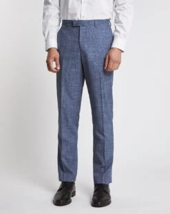 Light Blue Textured Reg Fit Suit Trouser -Jacamo Shop w08ka159727w