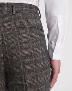 Brown Textured Check Reg Suit Trouser -Jacamo Shop w08ka207756w