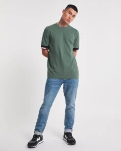 Tipped Pique Smart T-shirt Long -Jacamo Shop w08mo283730w