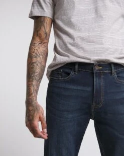 Darkwash Tapered Fit Stretch Jeans -Jacamo Shop w08mw390740w