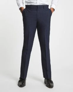 Navy Textured Relaxed Suit Trouser -Jacamo Shop w08pn989731w