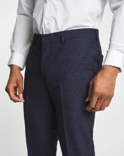 Navy Textured Relaxed Suit Trouser -Jacamo Shop w08pn989732w