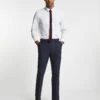 Navy Textured Relaxed Suit Trouser
