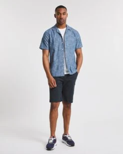 Short Sleeve Chambray Collar Shirt -Jacamo Shop w08wv545742w