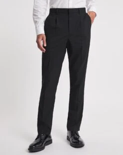 Black Tapered Pleat Front Trouser -Jacamo Shop w08yy424762w
