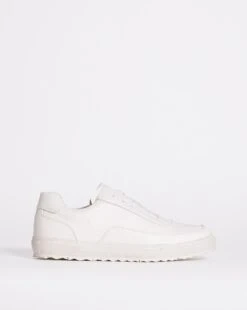 White Lace Up Trainer Wide Fit