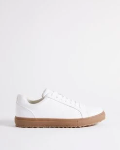 White Gum Sole Trainer Wide Fit