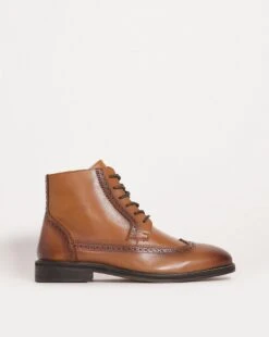 Premium Leather Brogue Smart Boot EW