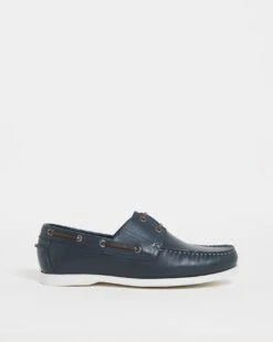 Navy Boat Shoes Wide Fit