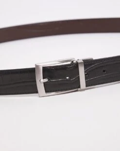 Reverisble Leather Croc Embossed Belt -Jacamo Shop x02zj045736s