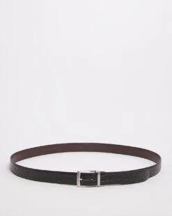 Reverisble Leather Croc Embossed Belt
