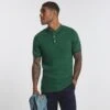 Green Tipped Cable Knit Polo