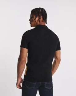 Short Sleeve Stripe Knitted Polo -Jacamo Shop x08ak576773w