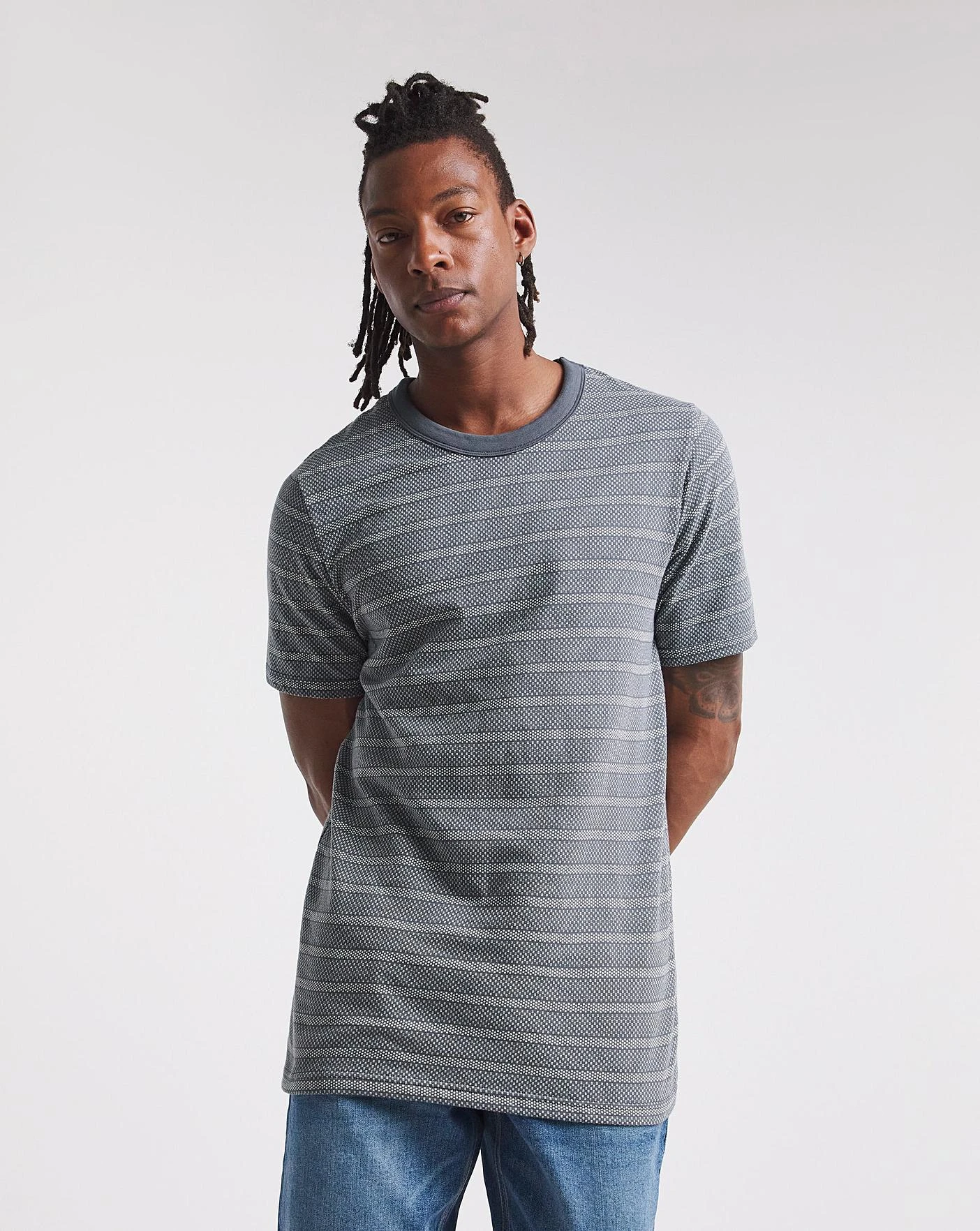 Jacquard Stripe T-Shirt Long 1 Jacquard Stripe T-Shirt Long