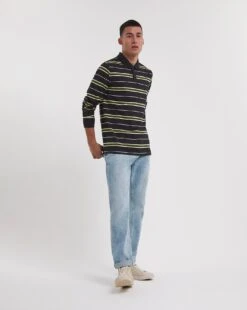 L/S Heavyweight Stripe Polo Long -Jacamo Shop x08hi295752w