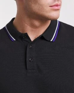 Long Sleeve Tipped Pique Polo Long -Jacamo Shop x08hi563731w