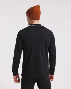 Long Sleeve Tipped Pique Polo Long -Jacamo Shop x08hi563732w