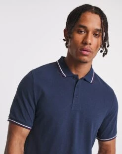 Pique Tipped Polo Reg -Jacamo Shop x08mo785707w