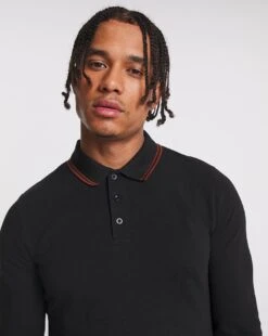 Long Sleeve Tipped Polo Long
