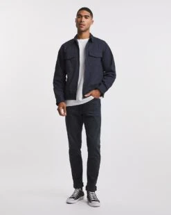 Navy Zip Shacket -Jacamo Shop x08ms536707w