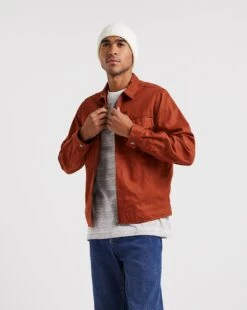 Rust Zip Shacket -Jacamo Shop x08ms537741w