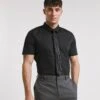 Black Short Sleeve Formal Shirt Reg