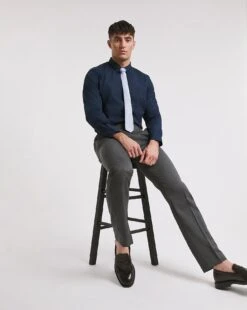 Navy Long Sleeve Formal Shirt Reg