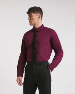 Wine Long Sleeve Formal Shirt Reg
