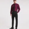 Wine Long Sleeve Formal Shirt Long