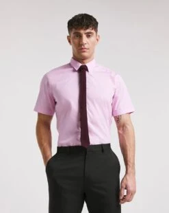 Pink Short Sleeve Formal Shirt Long -Jacamo Shop x08mw647736w