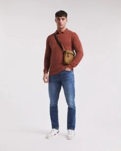 2 Pack Long Sleeve Tipped Polo Long -Jacamo Shop x08oc762733w