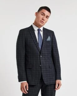 Large Gingham Check Suit Jacket
