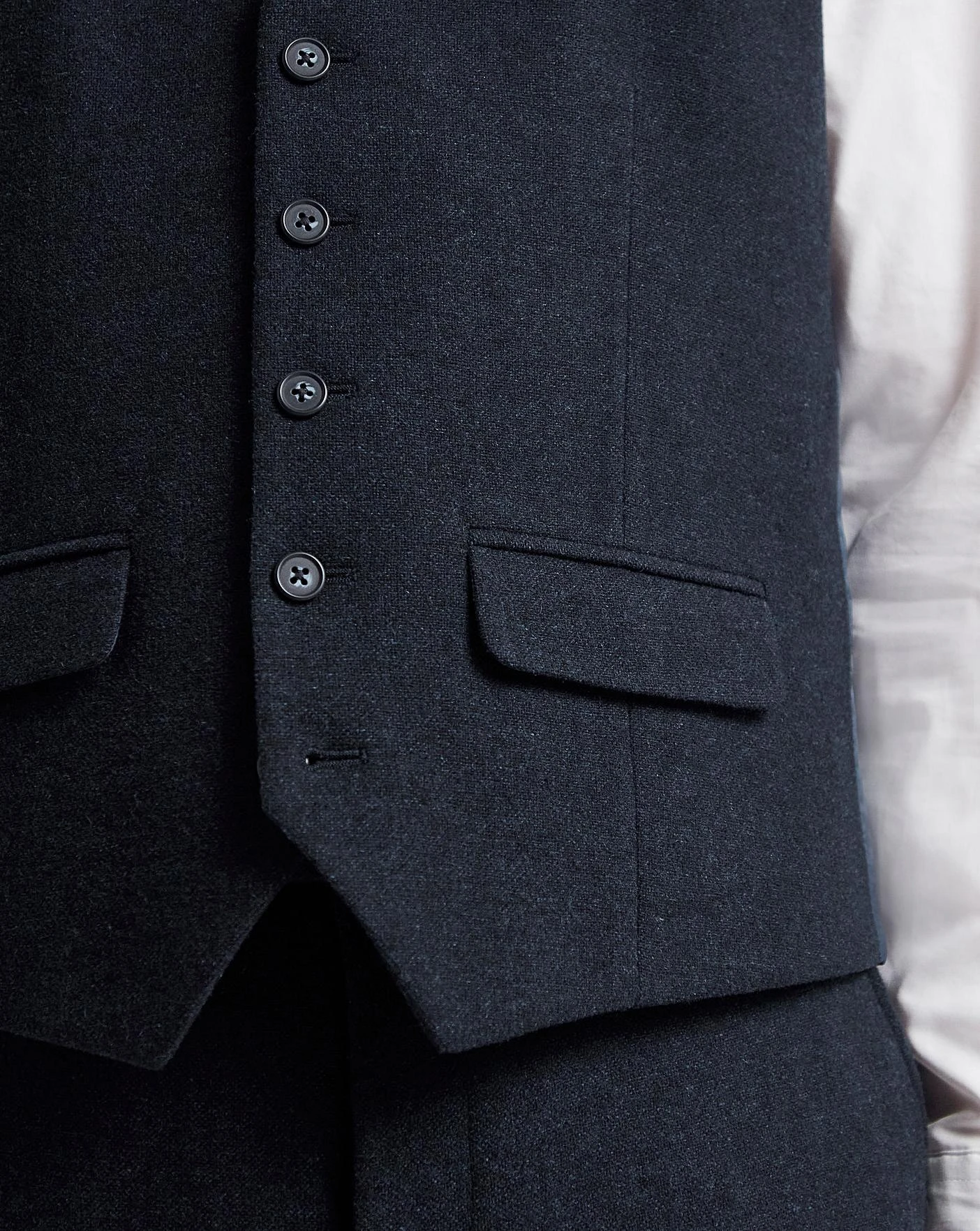 Navy Donegal Tweed Waistcoat 2 Navy Donegal Tweed Waistcoat - Image 2