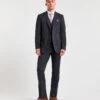 Semi Plain Textured Suit Trouser
