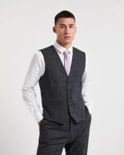 Semi Plain Textured Waistcoat