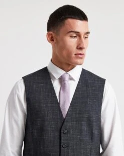 Semi Plain Textured Waistcoat -Jacamo Shop x08pn386709w