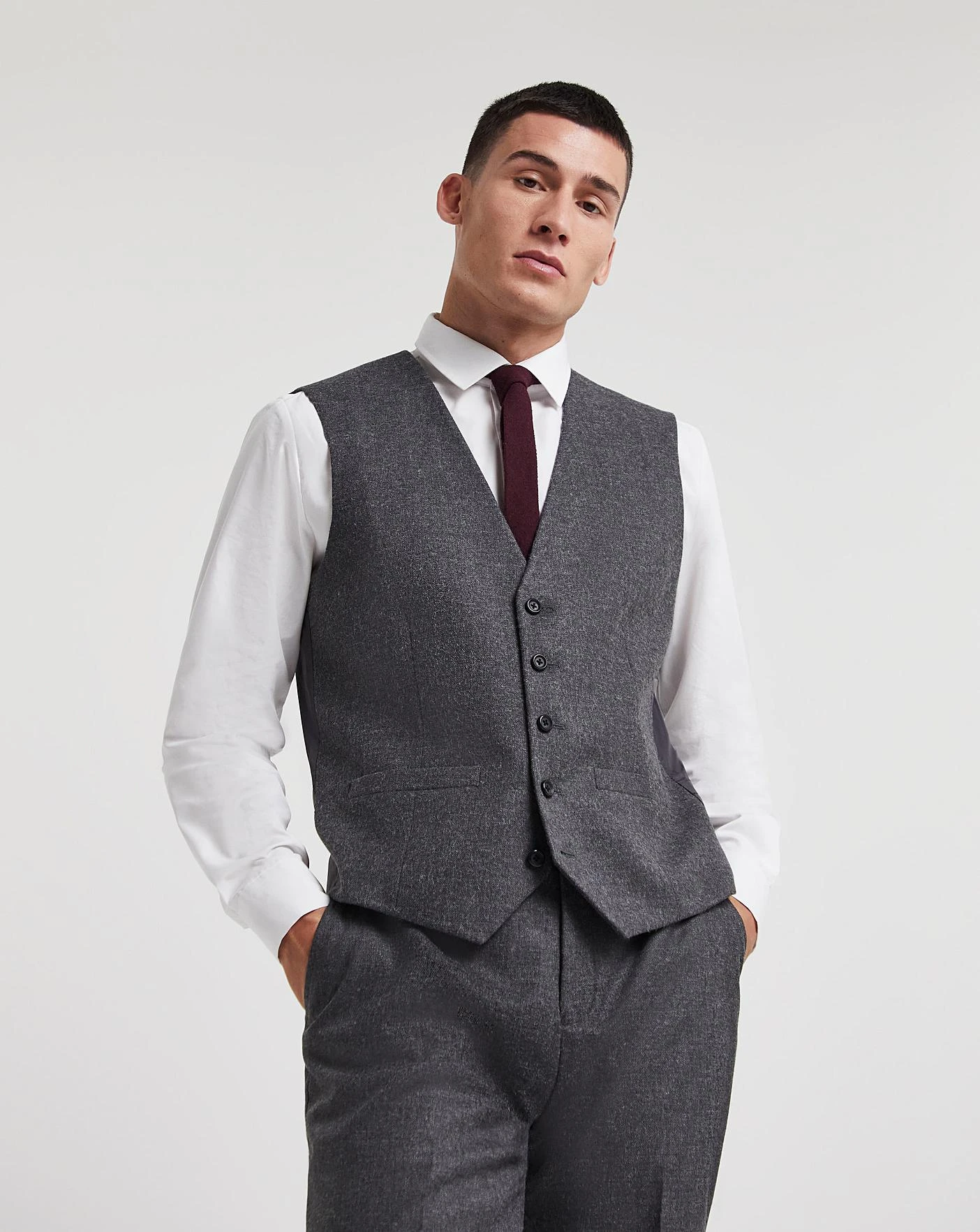 Plain Brushed Flannel Waistcoat 1 Plain Brushed Flannel Waistcoat