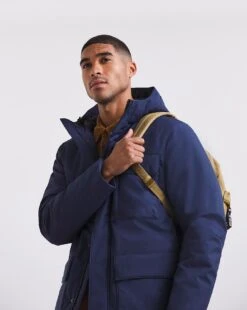 Navy Clean Padded Hooded Jacket -Jacamo Shop x08rw206736w