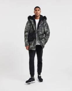 Camo Printed Premium Parka -Jacamo Shop x08rw232706w