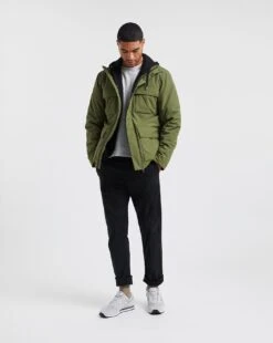 Khaki 4 Pocket Padded Jacket -Jacamo Shop x08rw234706w