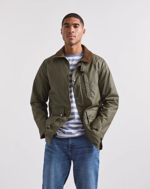 Khaki Cotton Wax Jacket -Jacamo Shop x08rw241750w