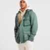 Khaki 4 Pocket Hooded Cotton Jacket