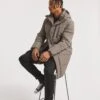 Grey Longline Padded Coat