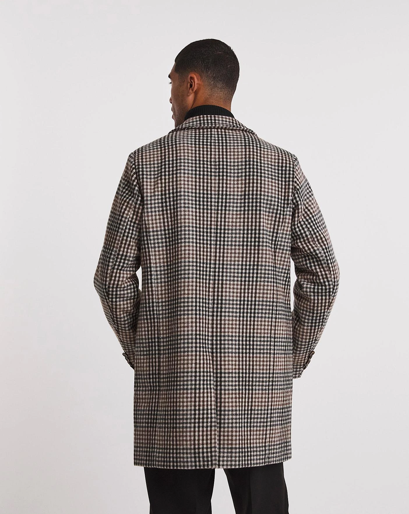 Wool Mix Check Over Coat 4 Wool Mix Check Over Coat - Image 4